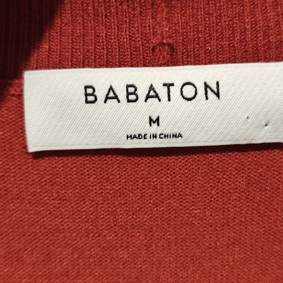 NWOT Aritzia Babaton Leonara Ruched Turtle Neck Sweater Medium Burnt Orange - Picture 4 of 6